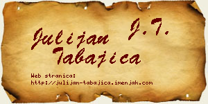 Julijan Tabajica vizit kartica